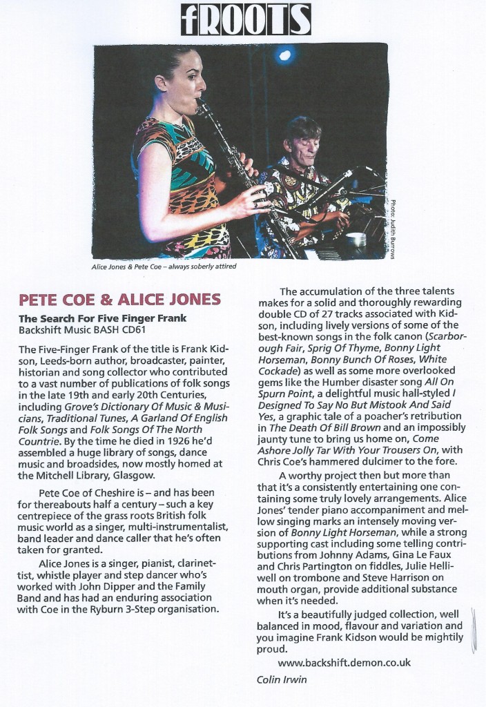 Review from fRoots Magazine by Colin Irwin
