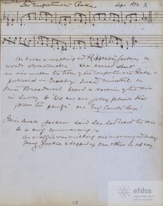 Frank Kidson's manuscript of The Unfortunate Rake collected from Kate Thompson of Knaresborough in September 1892.